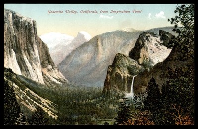 Postcard Yosemite Valley View from Inspiration Point