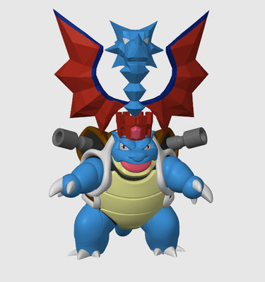 3D Printed Blastoise 003 Pokemon Dragon Teralize Form Large and Small