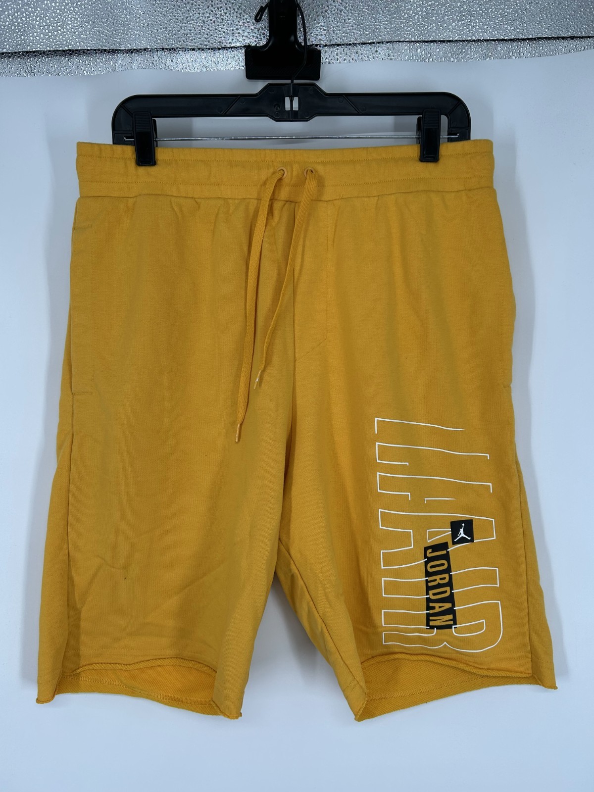 Jordan JumpMan Air Fleece Training Sweat Shorts Men's L Yellow Drawstring Waist