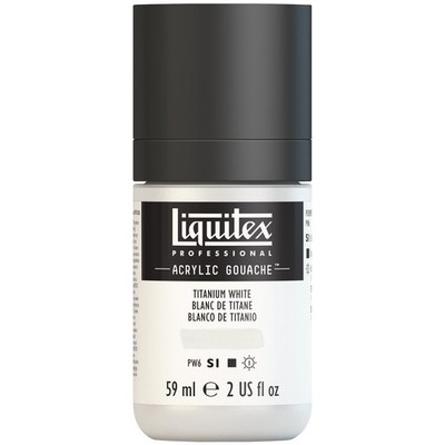 Professional Acrylic Gouache, 2-oz (59ml) Bottle, Titanium White