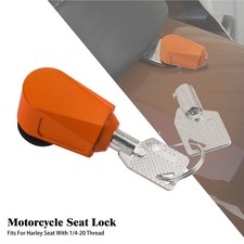 Orange Seat Lock Push Pin 2 Keys Anti Theft Set For Harley Softail Dyna Touring