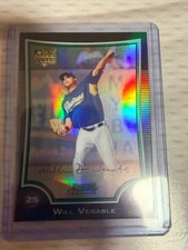 2009 Bowman Chrome Refractor Will Venable Rookie Card #218 San Diego Padres RC. rookie card picture