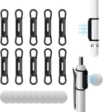 10 Pack Magnetic Pen Holder for Refrigerator Adjustable Pen Pencil Black