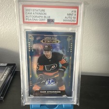 2021-22 Upper Deck Stature Cam Atkinson #19 Blue Autographs /10 (AU)