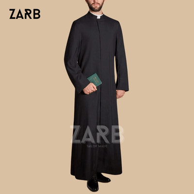 Black Roman Cassock Soutane Priest Clergy Robe Catholic Custom Tailored Noire