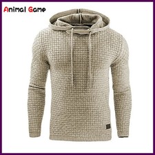 Warm Men's Solid Color Casual Hoodie Oversize Sweatshirt Sweatshirt With Zipper