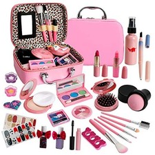 Kids Washable Makeup Girl Toys - Real Make Up Set, Little Girls Makeup Kit