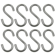 8 Pcs 2" inch Small Zinc Plated S Shape Type Utility S Hooks Hangers Hook