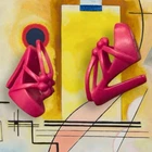 RED PINK Barbie Doll Shoes Vintage Fashion Accessory Authentic Sandals Stilettos