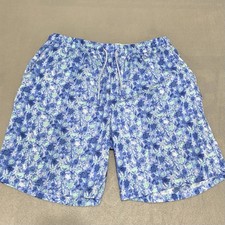 Peter Millar Swim Trunks Mens XL Blue Seaside Sea Life Print Mesh Lined Beach