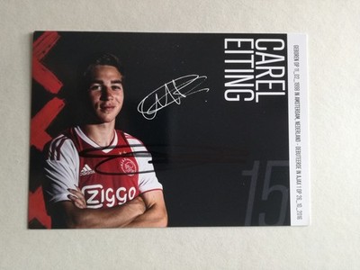 Carel Eiting + orig. sign. Autogramm Autogrammkarte + Ajax Amsterdam + Genk