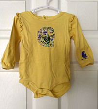 Body Carhartt jaune logo floral volants manches longues coton tricot 9M