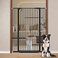 51.18" Extra Tall Cat Gate for Doorway, 29.5"-40.5" Extra Wide Pet Gate Dog Barr