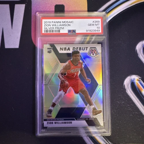 Zion Williamson 2019 Mosaic Silver Prizm #269 NBA Debut Rookie PSA 10 GEM MINT