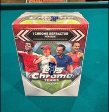 New 2024 Topps Chrome Tennis Factory Sealed 7 Pack Blaster Box 28 Cards