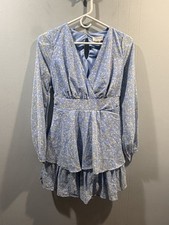 Womens Japna Long Sleeves Floral Dress Size XS Blue