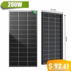 N-Type Bifacial Solar Panel 200W 12V Battery Home PV Off-Grid Boat Power Charger