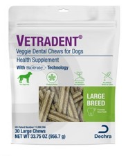 VETRADENT Veggie Dental Chews for Large Dogs, 30 Count