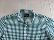 Polo Ralph Lauren Shirt Men's Sz L Blue Plaid Long Sleeve Button Down Custom Fit