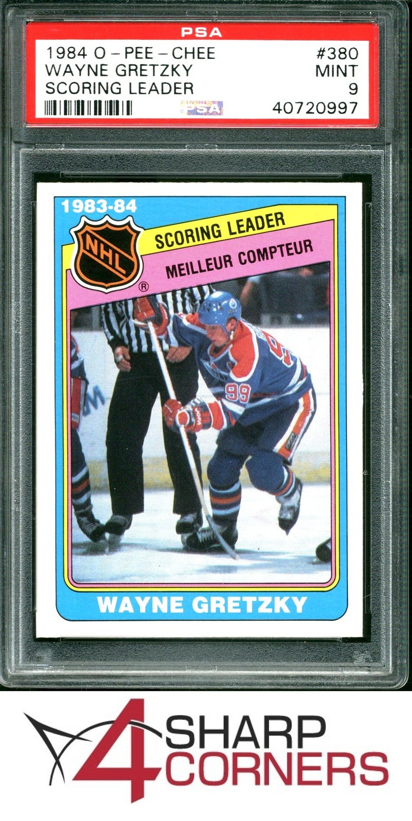 1984 O-PEE-CHEE #380 WAYNE GRETZKY OILERS HOF SCORING LEADER PSA 9