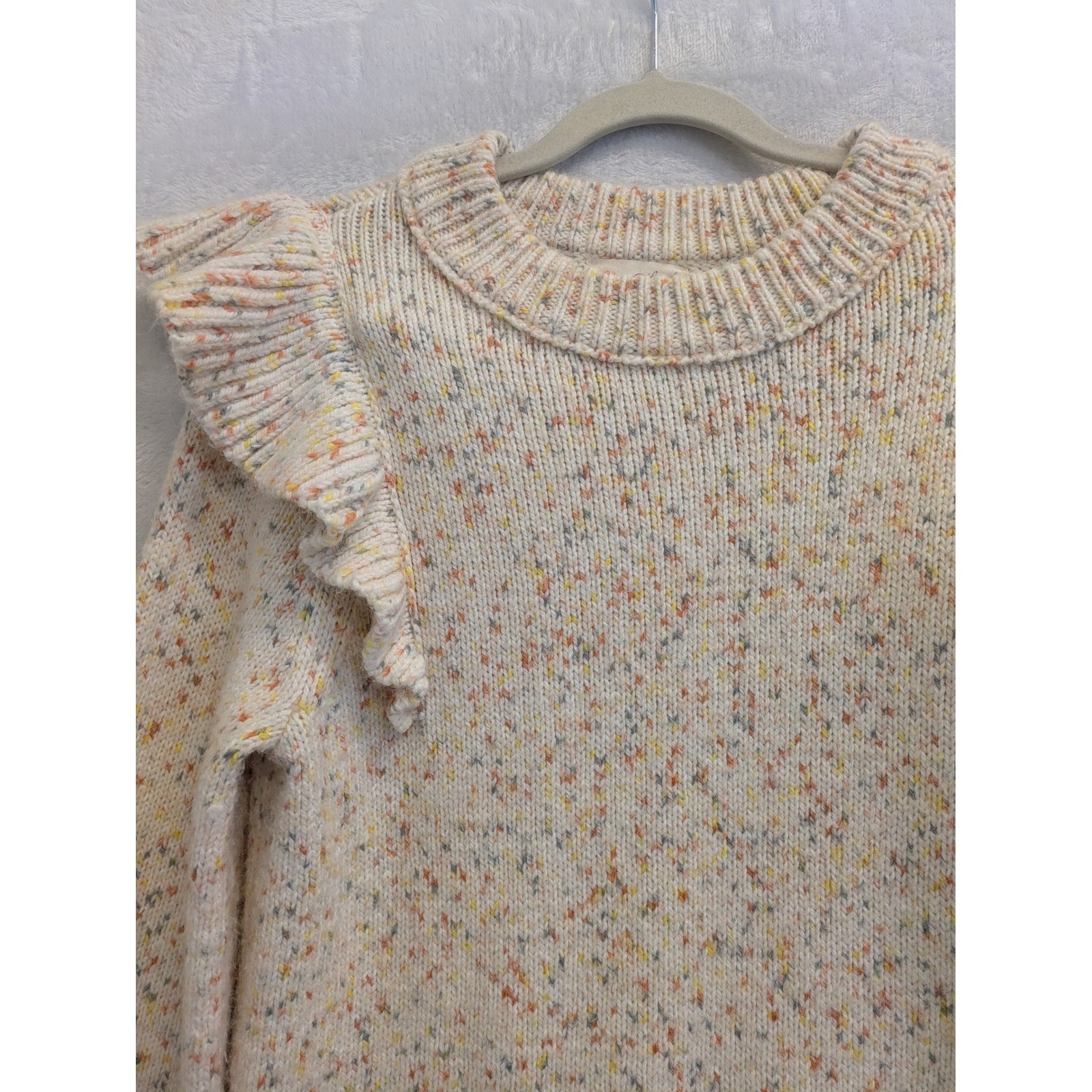 Universal Thread Cream Speckled Ruffle Shoulder S… - image 3