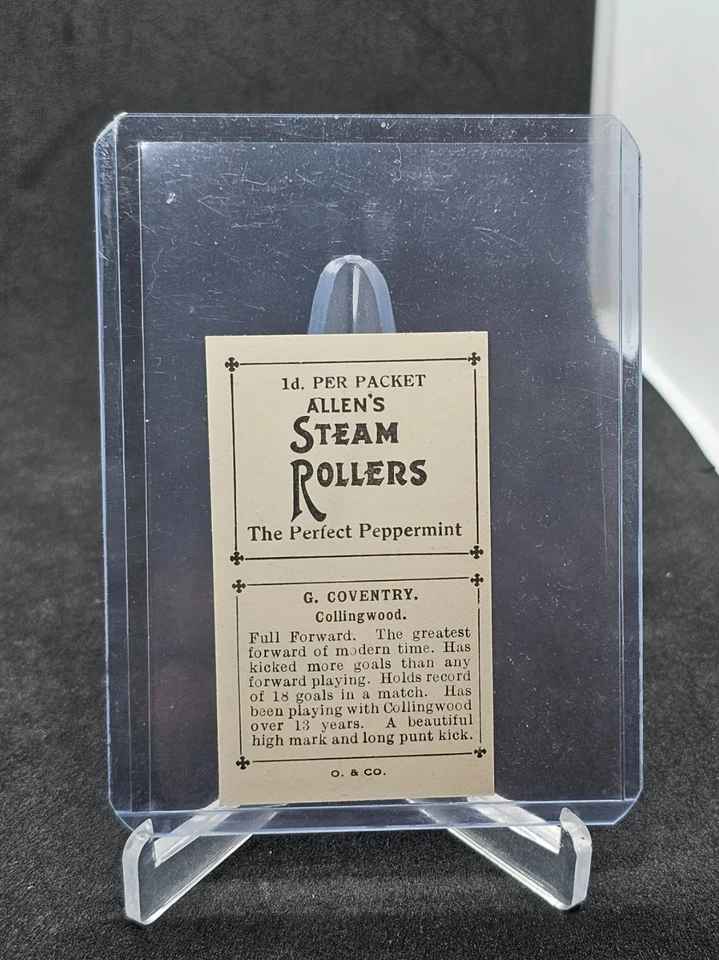 1934 Allen's Steam Rollers Footballers Gordon Coventry Collingwood Magpies HOF - image 2 of 2