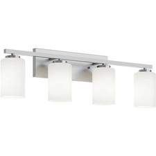 AFX Inc. LEOV3109MBSN Leo 4 Light 31 inch Satin Nickel Vanity Light Wall Light