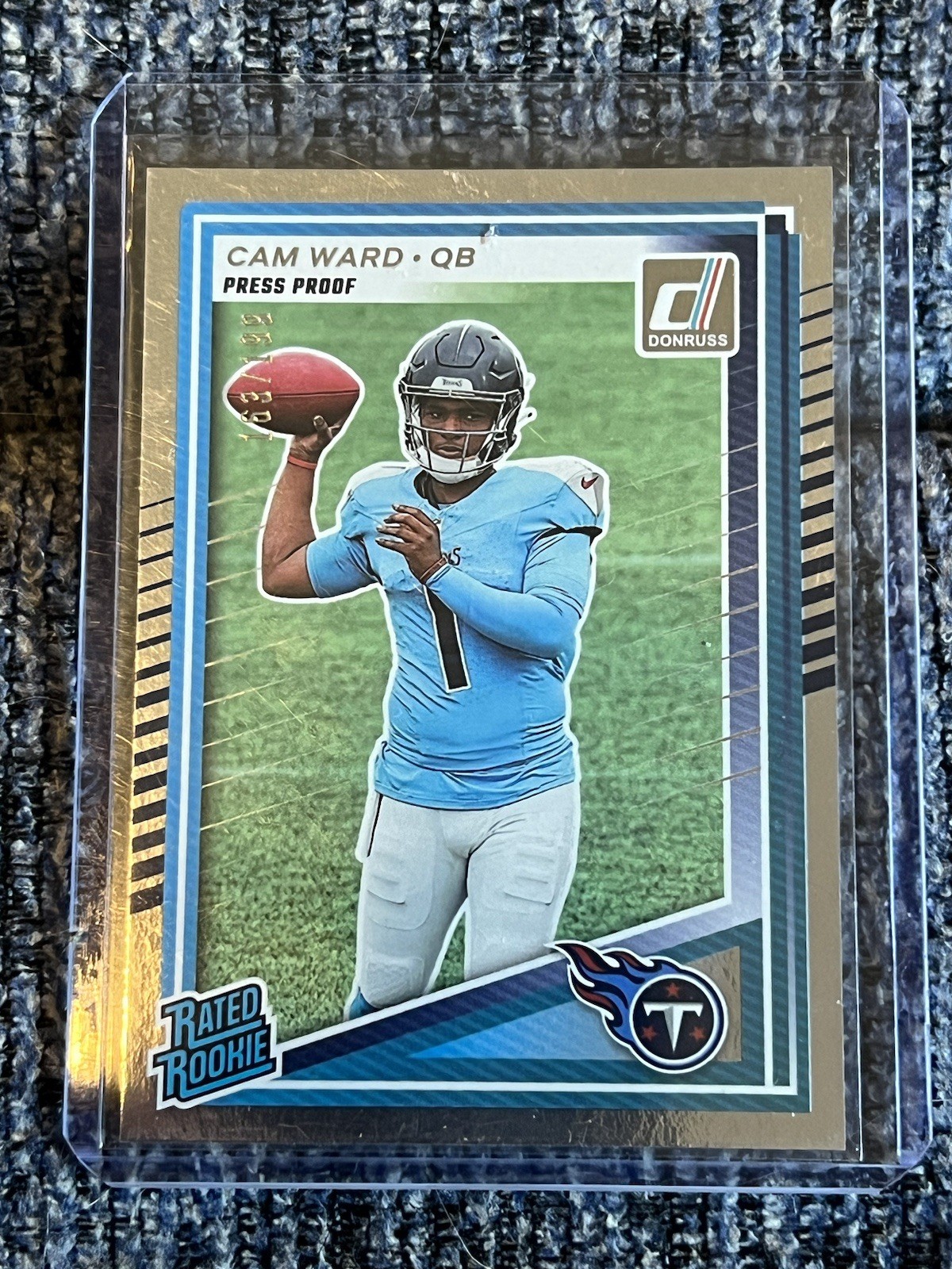 2025 Donruss Silver Press Proof #350 Cam Ward RC - /199 - Tennessee Titans