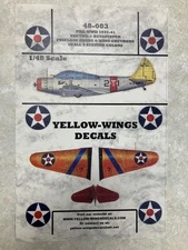1/48th Yellow Wings Decal 48-003 Pre-War TBD Wing Chevrons