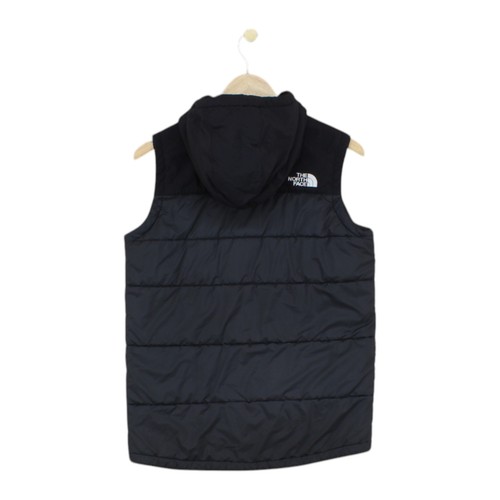 North Face Quilted Vest Jacket Boys Size XL Black Hooded Full Zip - Picture 2 of 14