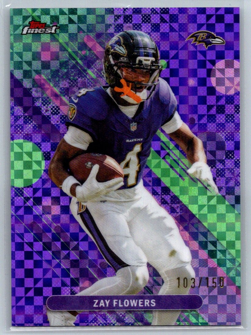2025 Finest #82 Zay Flowers Purple X-Fractor #/150