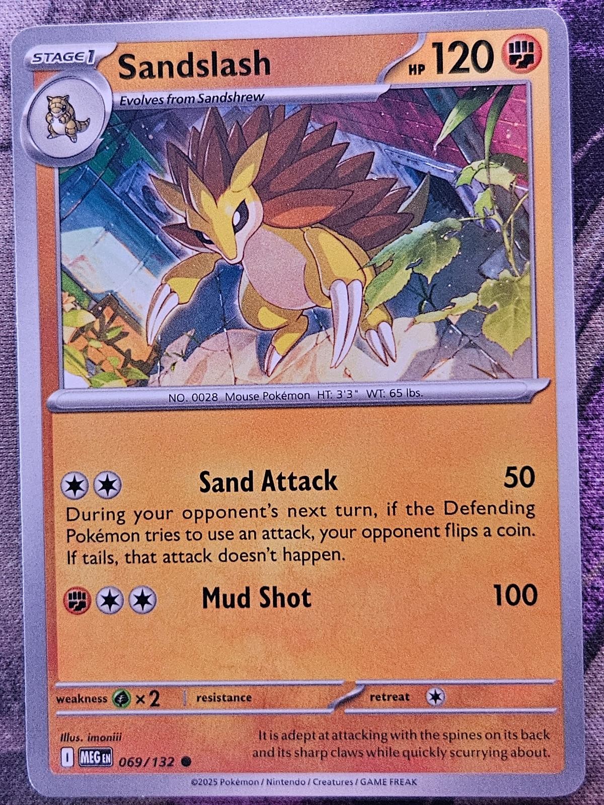 Sandslash 069/132 Common Mega Evolution Pokemon Near Mint