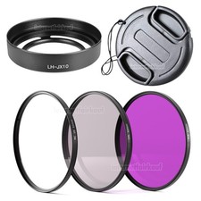 Zubehörset passend für Fujifilm X10 X20 X30 Gegenlichtblende / Adapter + Filter
