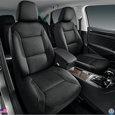 Memory Foam Leather Car Seat Covers, Air Cool Mesh, Thick, Front Seats, Black