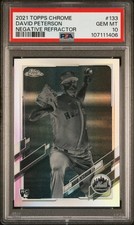 2021 TOPPS CHROME NEGATIVE REFRACTOR #133 DAVID PETERSON ROOKIE RC PSA 10