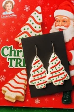 Little Debbie Christmas Tree Cake Earrings New Stainless Steel
