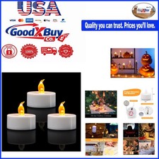 12 Pack Warm Yellow LED Flameless Tea Lights Indoor Outdoor Decor Safe Flicke...