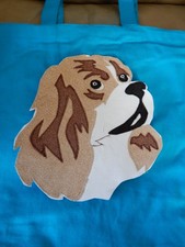 Adorable Artisan Crafted Appliqu  Dog Tote Bag   Customizable Canvas Bag Color