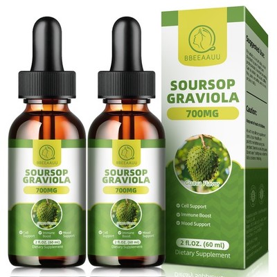 1/2/4xSoursop Multivitamin Flüssigkeitstropfen, BioSursop Blattextrakt  2fl.oz