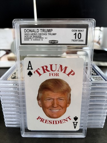 2023 Hero Decks Donald Trump Playing Card Ace of Hearts, Gem Mint 10