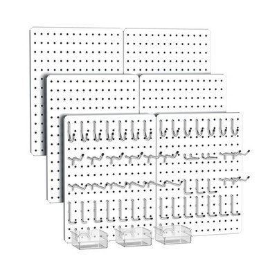 Peg Board, 112pcs Metal PegBoard Organizer with Accessories, 6 Pack 16'' x 12...