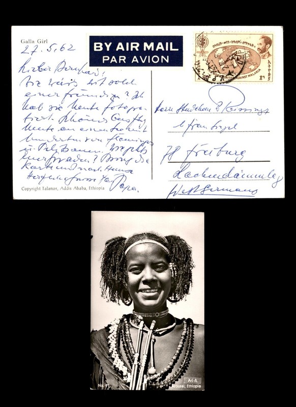 Mayfairstamps Ethiopia 1962 air mail woman photo Post Card aaz_68327