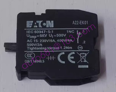 1PC NEW EATON Push button contact A22-EK01 1NC #LL