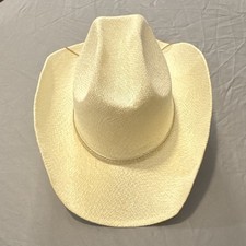 Women's Woven Cowboy Hat Brown and Tan with Hand Beaded Trim