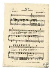 Vtg. UNIVERSITY OF CALIFORNIA song- 'BIG C"