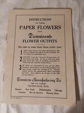 Vintage Dennison's Crepe Paper Flowers From Flower Outfits Book DIY
