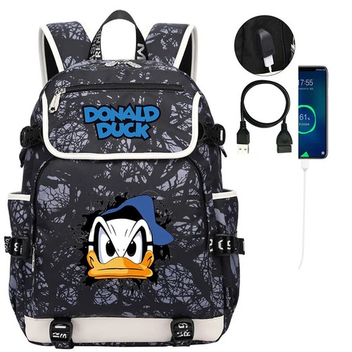 Disney Donald Duck USB Lade Laptop Reiserucksack Schüler Schulranzen - Bild 43 von 56