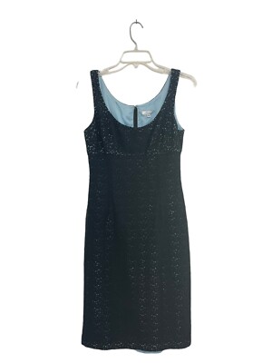 VTG 90's Shoshanna Navy Blue Empire Waist Shift Midi Dress Lace Overlay |  eBay