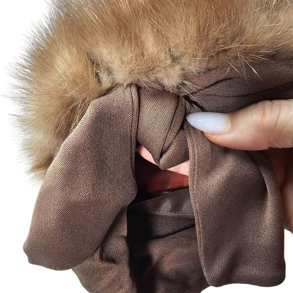 Vintage Brown Mink Fur Beret Pillbox Hat with Bow Women display picture 1