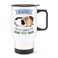Beware VerrüCkte Meerschweinchen Mann Reise Becher Tasse Mit Griff - Lustig